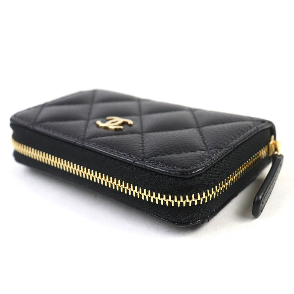 CHANEL Authentic Black Caviar Leather Logo Wallet - Picture 4 of 9